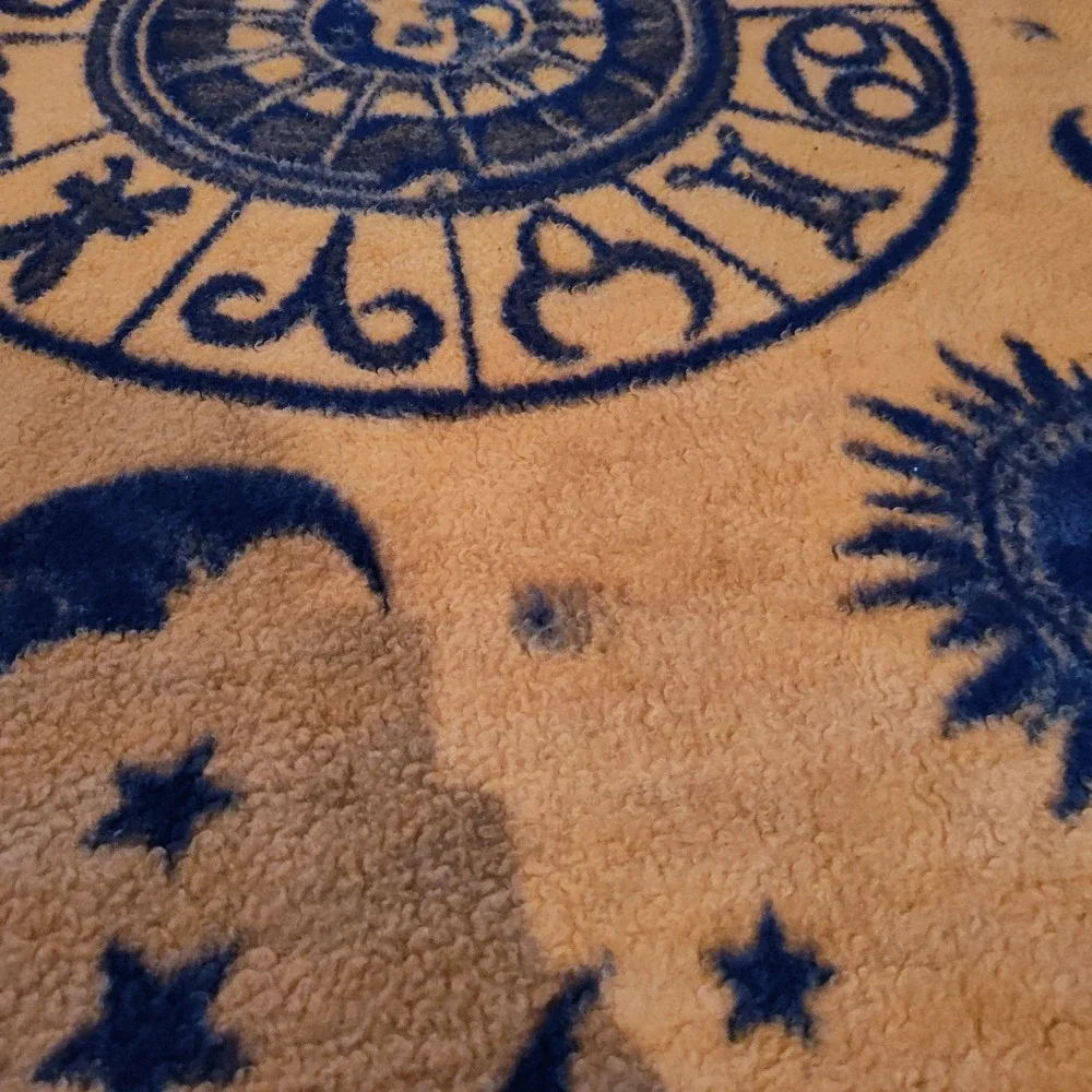 Vintage Celestial Blanket Sun Moon Reversible Zodiac Astrology Whimsigoth Goth